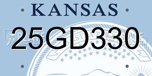 25GD330 Kansas License Plate