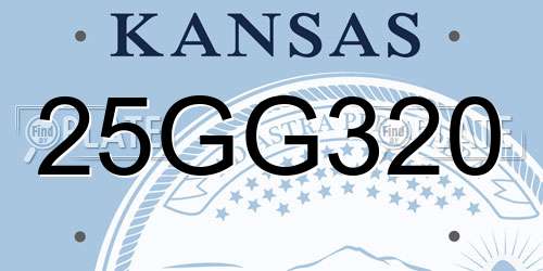 25GG320 Kansas License Plate