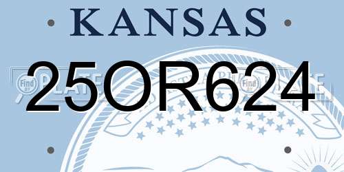 25OR624 Kansas License Plate