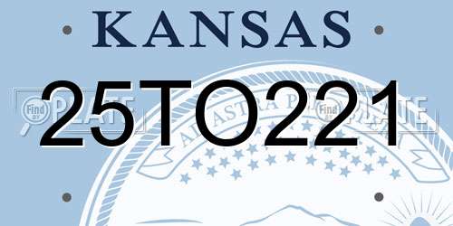 25TO221 Kansas License Plate