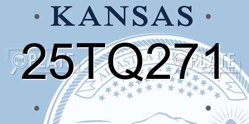 25TQ271 Kansas License Plate