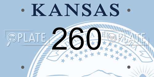 260 Kansas License Plate