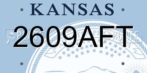 2609AFT Kansas License Plate