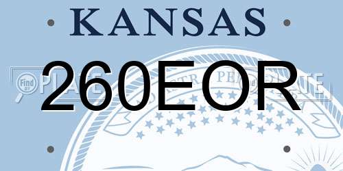 260EOR Kansas License Plate