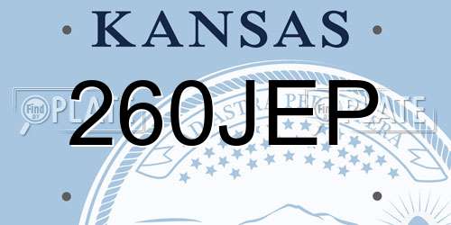 260JEP Kansas License Plate