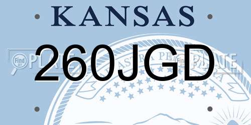 260JGD Kansas License Plate
