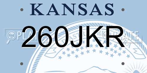 260JKR Kansas License Plate