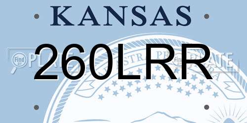 260LRR Kansas License Plate