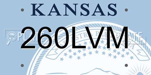 260LVM Kansas License Plate