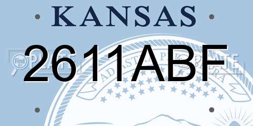 2611ABF Kansas License Plate