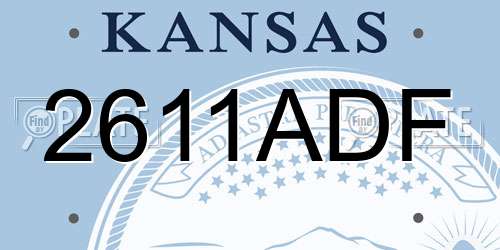 2611ADF Kansas License Plate