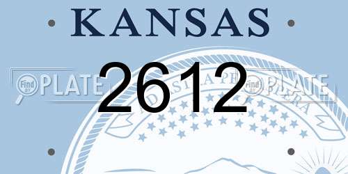 2612 Kansas License Plate