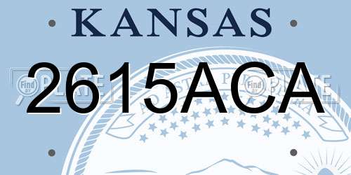 2615ACA Kansas License Plate