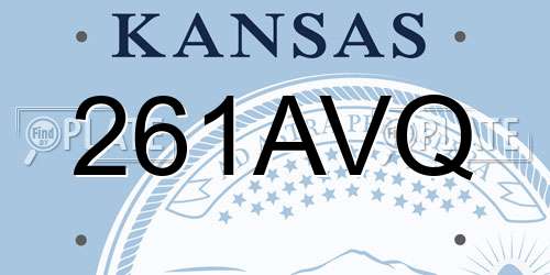 261AVQ Kansas License Plate