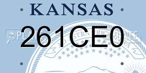 261CE0 Kansas License Plate