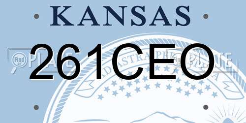 261CEO Kansas License Plate