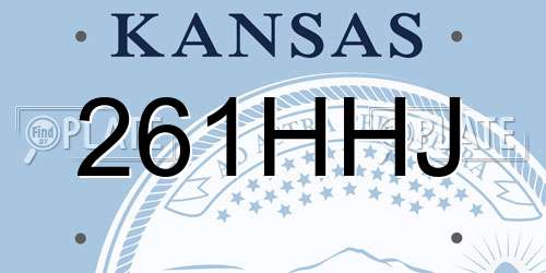 261HHJ Kansas License Plate