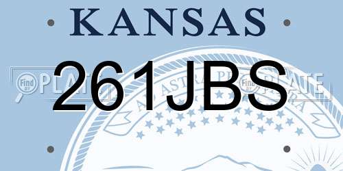 261JBS Kansas License Plate