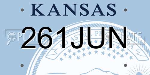 261JUN Kansas License Plate