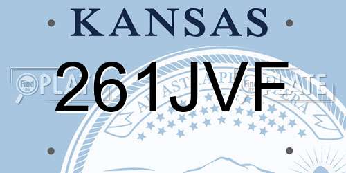 261JVF Kansas License Plate