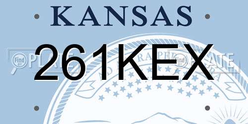261KEX Kansas License Plate