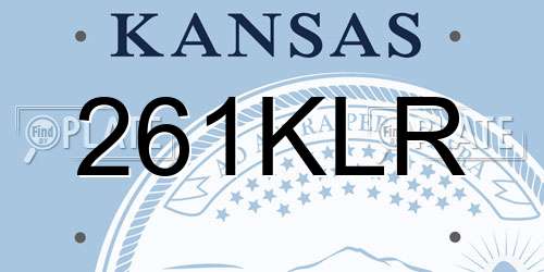 261KLR Kansas License Plate