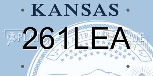 261LEA Kansas License Plate