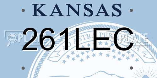 261LEC Kansas License Plate