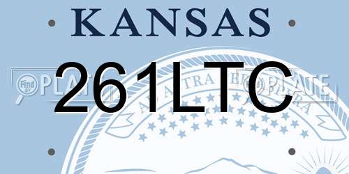 261LTC Kansas License Plate