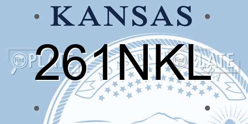 261NKL Kansas License Plate