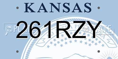 261RZY Kansas License Plate