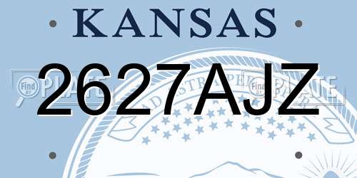 2627AJZ Kansas License Plate