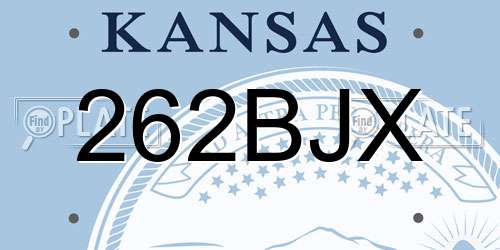 262BJX Kansas License Plate