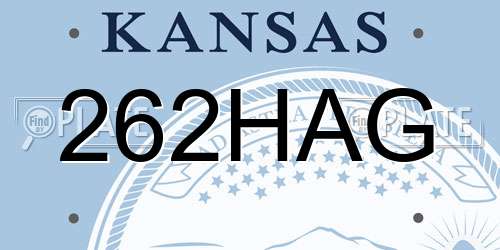 262HAG Kansas License Plate