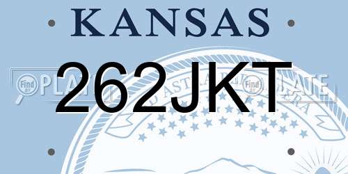 262JKT Kansas License Plate