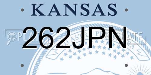 262JPN Kansas License Plate