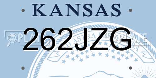 262JZG Kansas License Plate