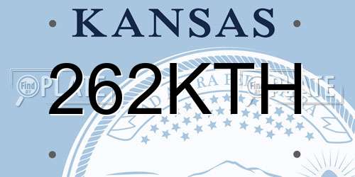 262KTH Kansas License Plate