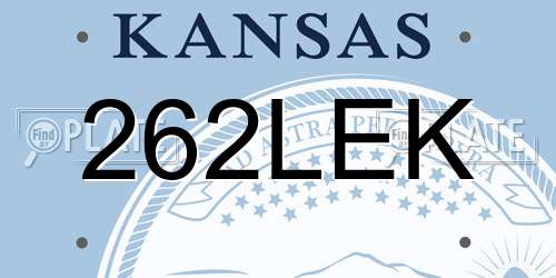 262LEK Kansas License Plate