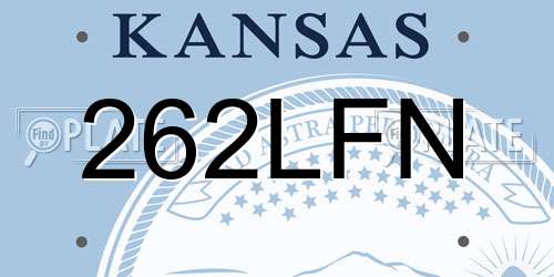 262LFN Kansas License Plate