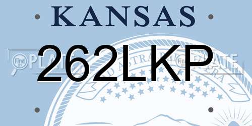 262LKP Kansas License Plate