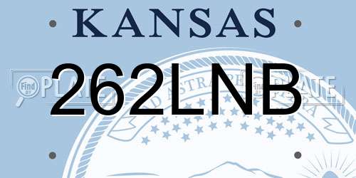 262LNB Kansas License Plate