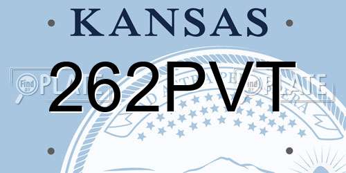 262PVT Kansas License Plate