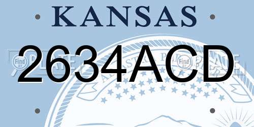 2634ACD Kansas License Plate