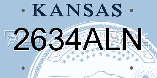 2634ALN Kansas License Plate