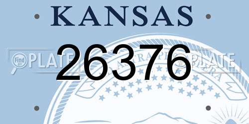 26376 Kansas License Plate