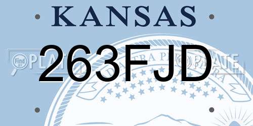263FJD Kansas License Plate