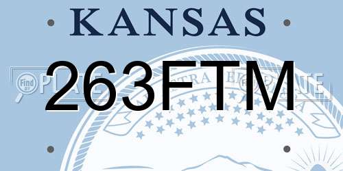 263FTM Kansas License Plate