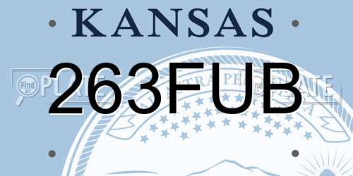 263FUB Kansas License Plate