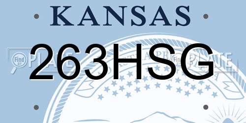 263HSG Kansas License Plate